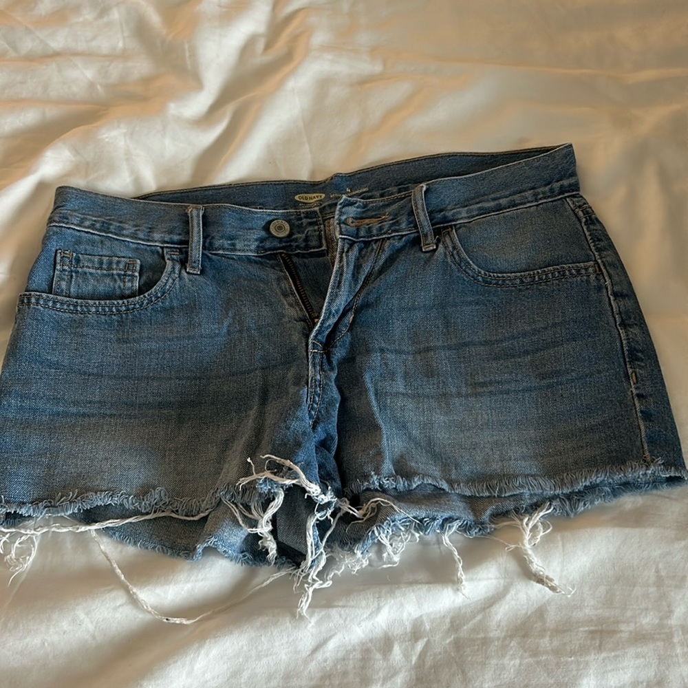 Light Blue Jean Distressed Jean Shorts
